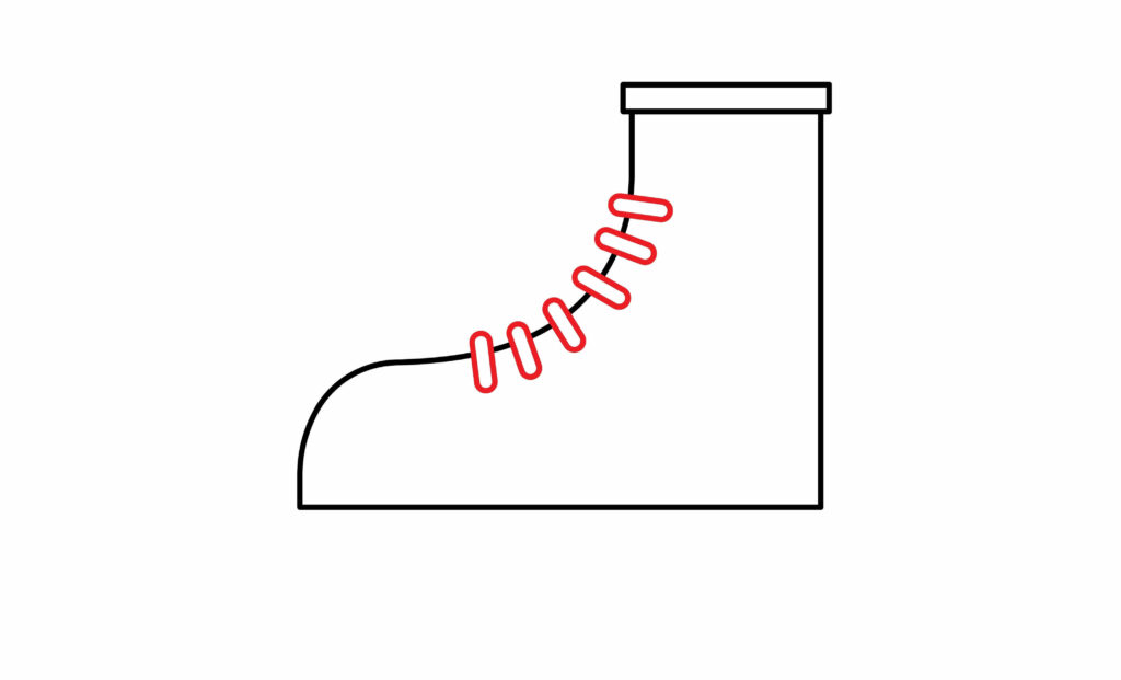 How to draw shoelace of  roller skates