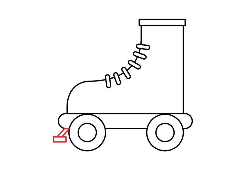 How to draw Front Press Brake of roller skates