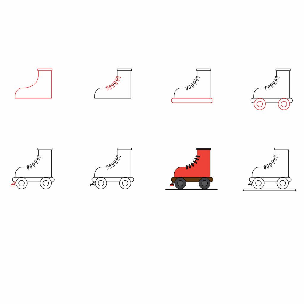 How to draw roller skates