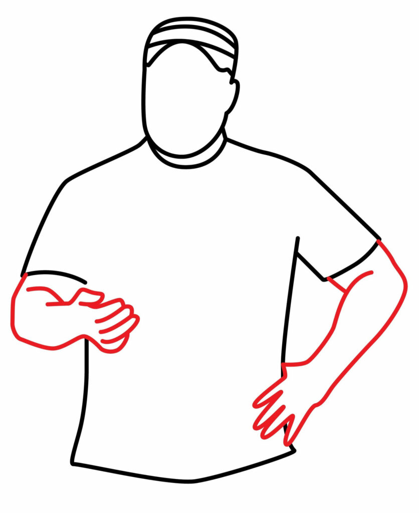 How to draw a rugby coach hands