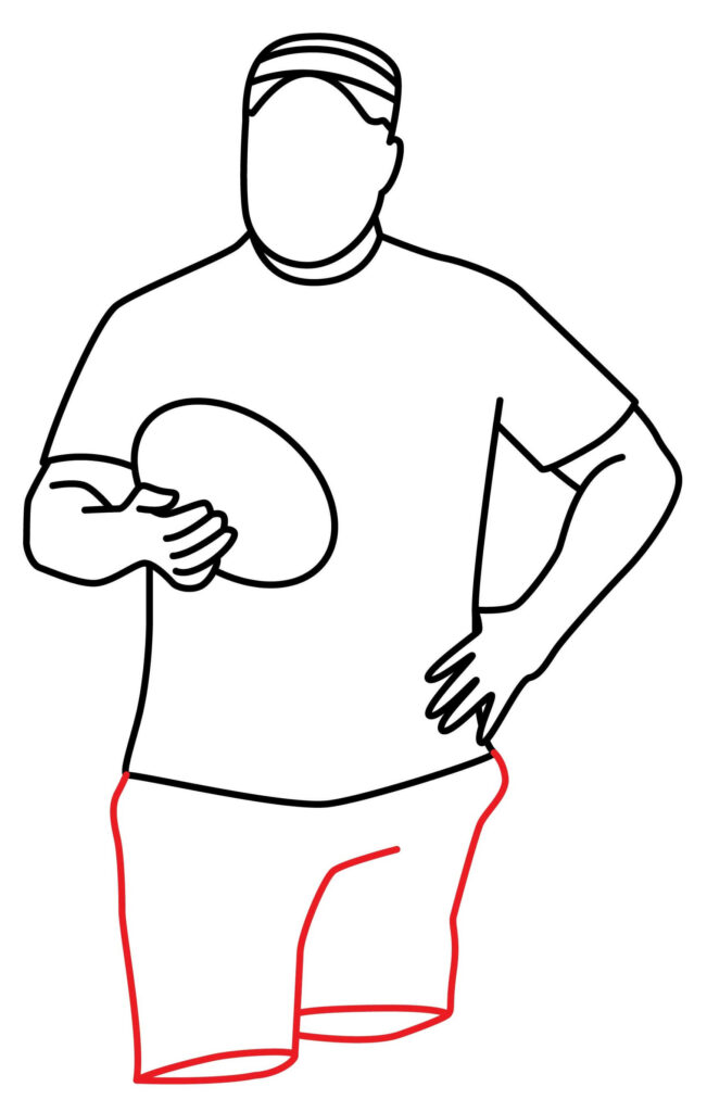 How to draw a rugby coach shorts
