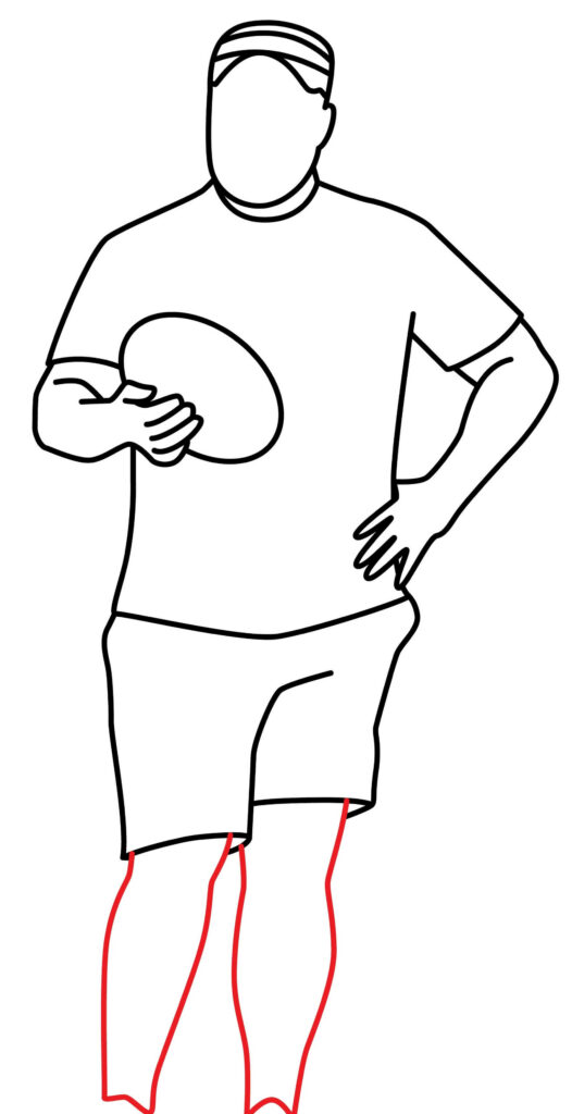 How to draw a rugby coach legs
