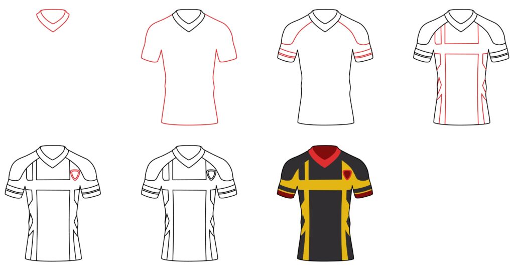 how to draw a rugby jersey