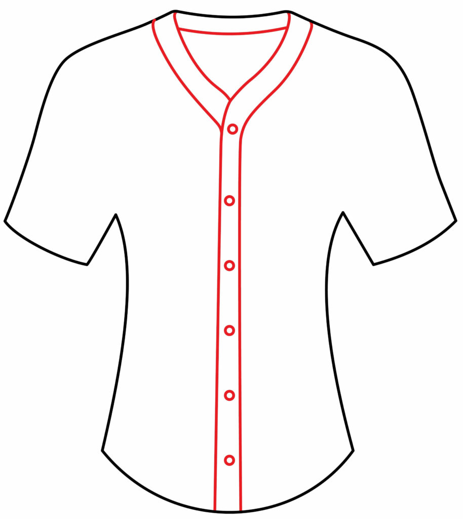 How to draw collar, button lines and button