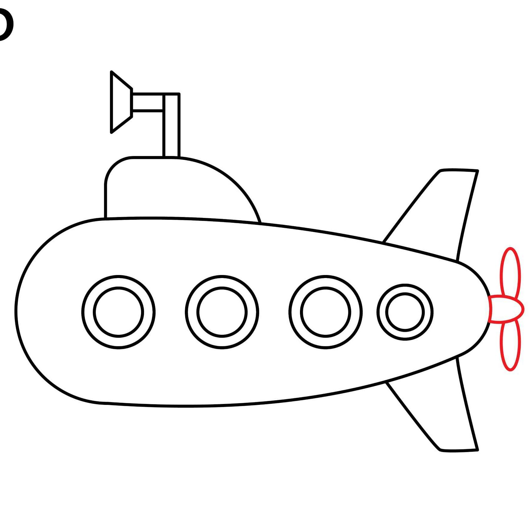 how to draw a submarine