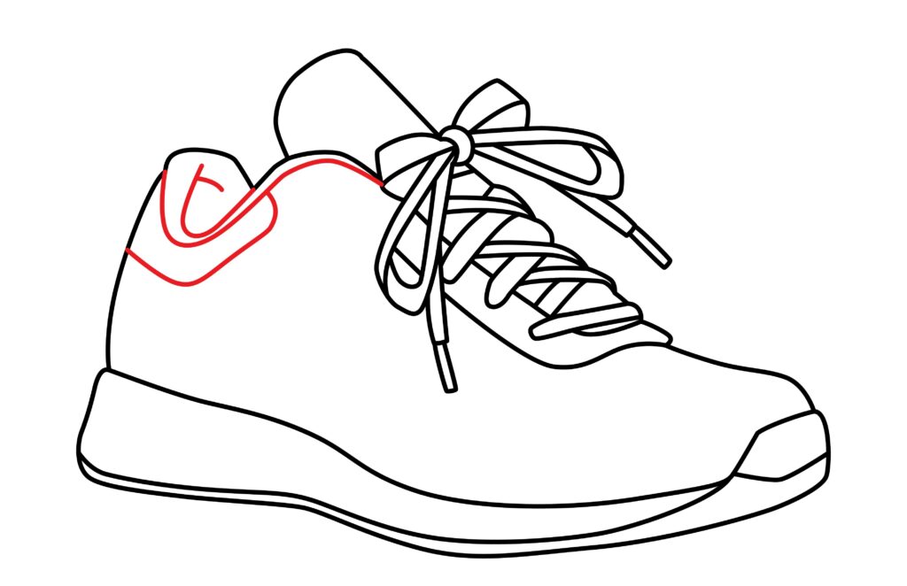 How to draw the backpart of the shoe