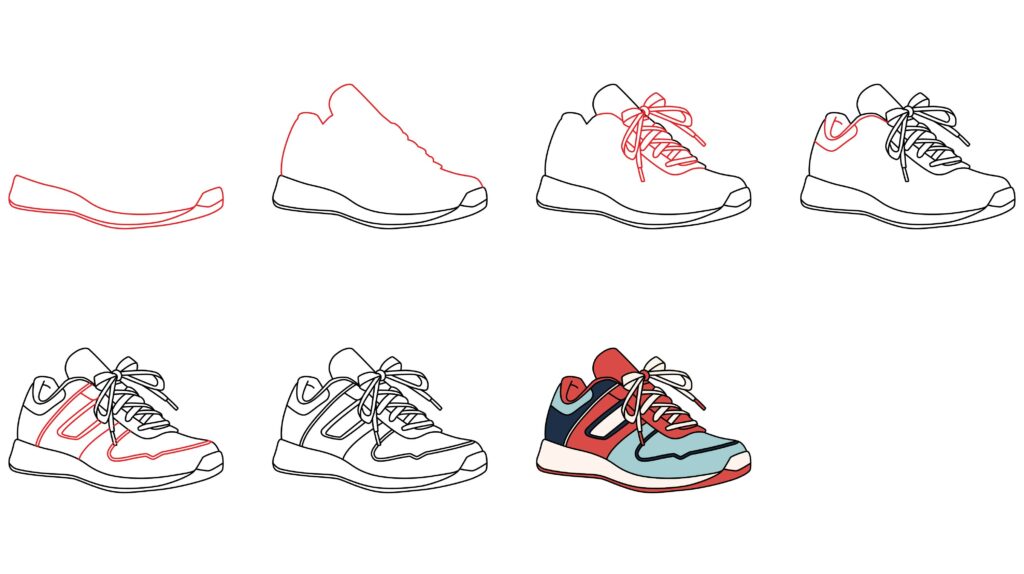 How to draw a tennis shoe
