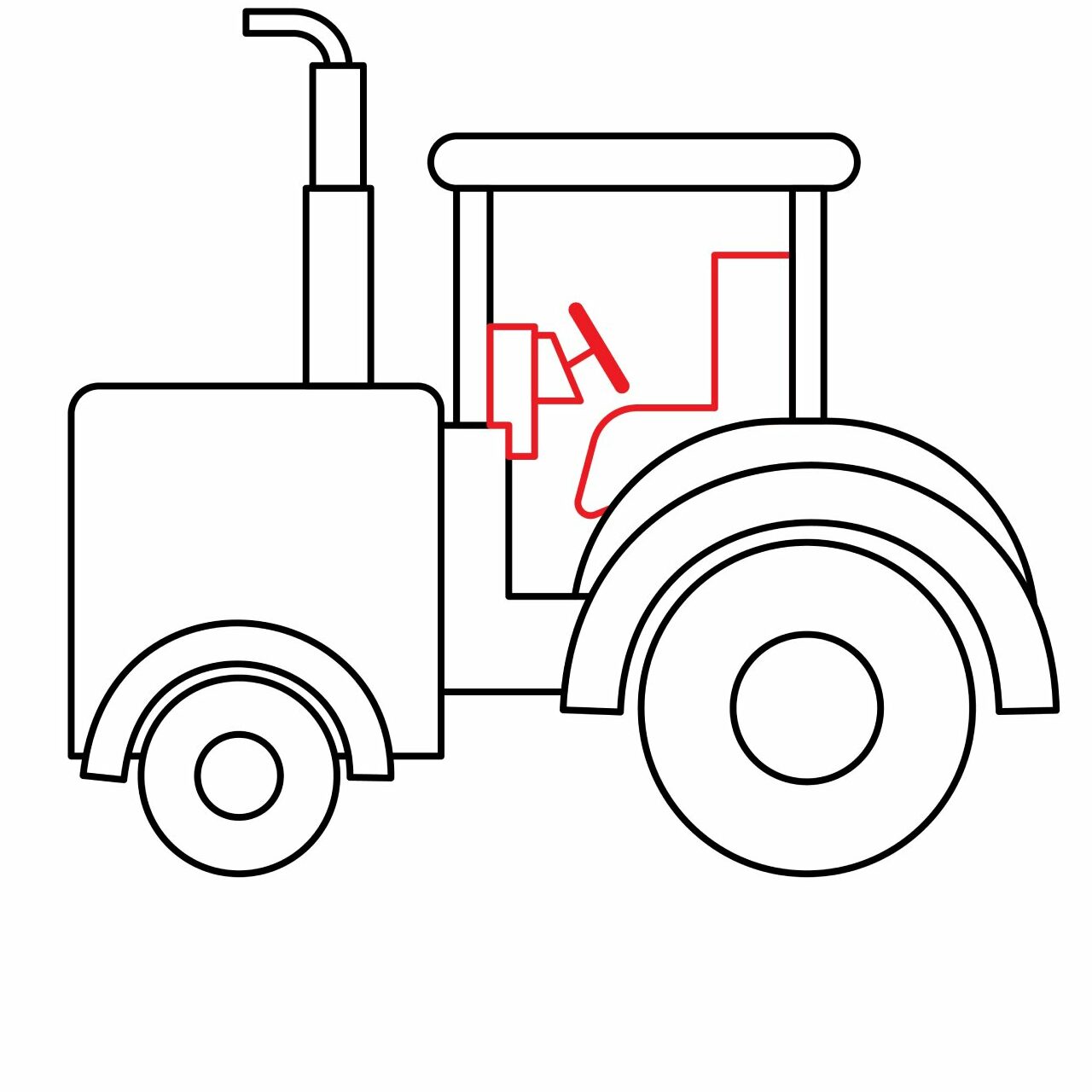 how to draw a tractor