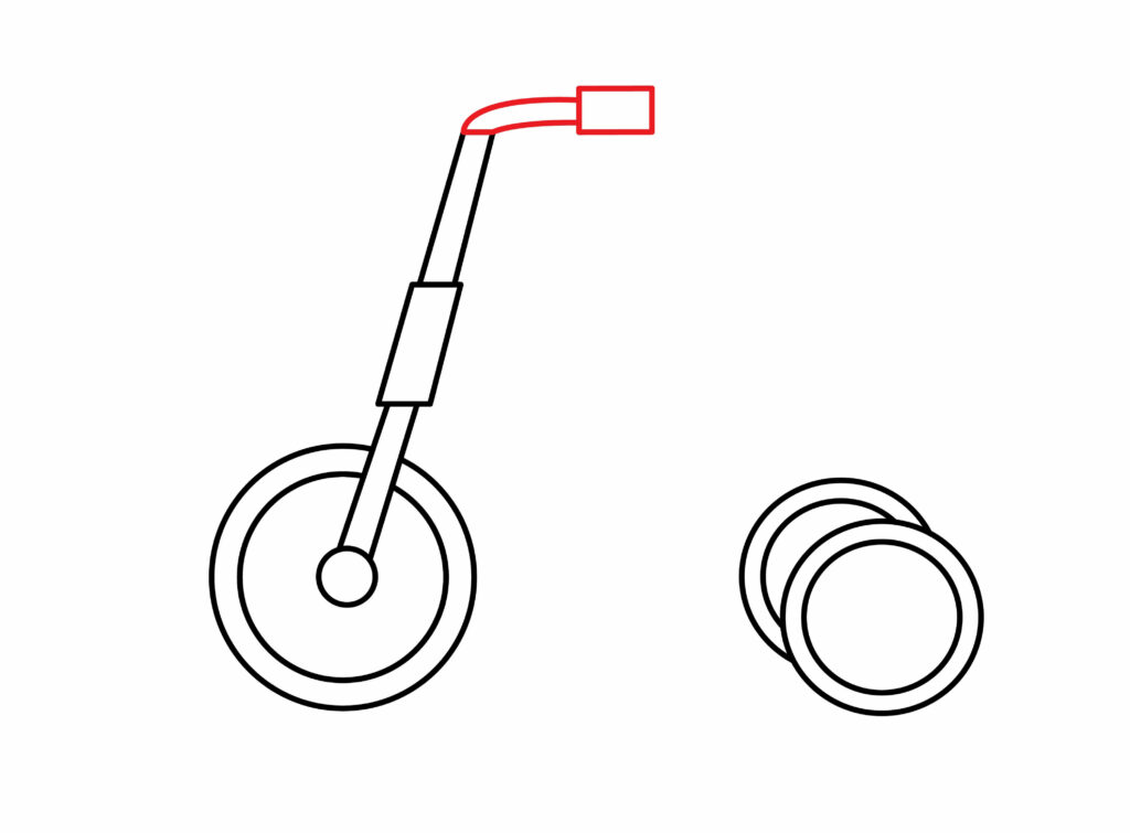 How to Draw the handle of a tricycle
