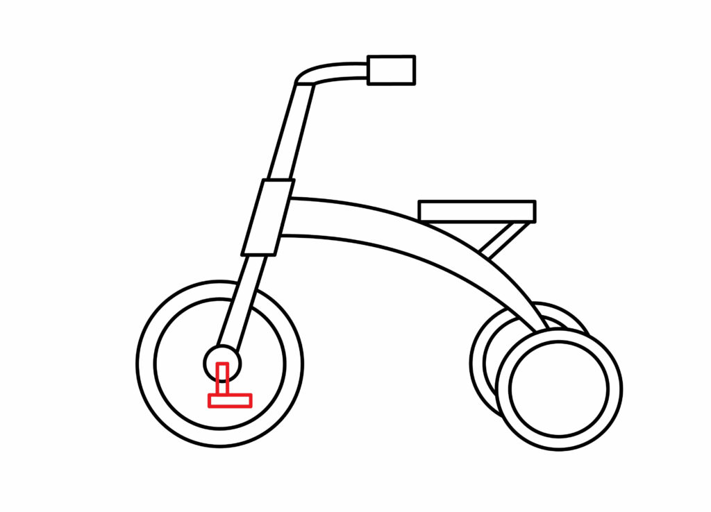 How to draw the pedal of a tricycle