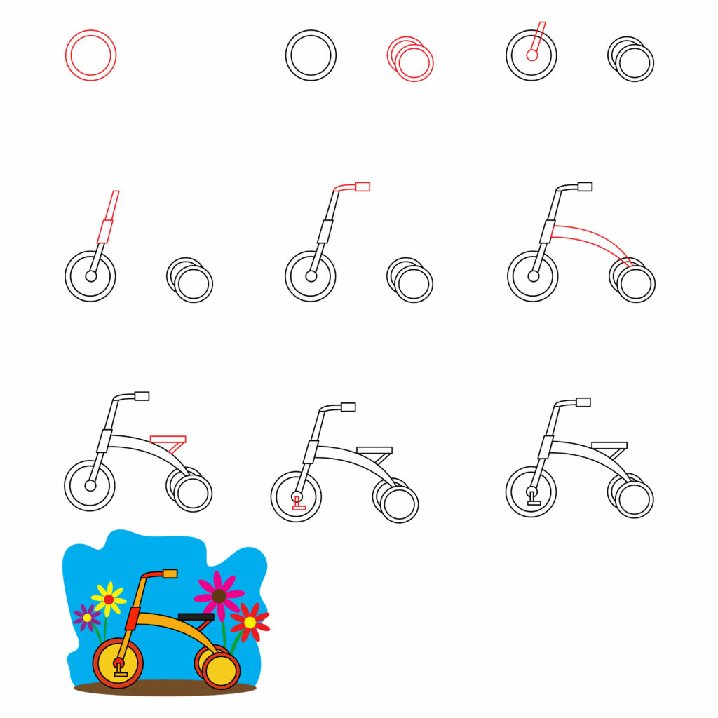 How to draw a tricycle