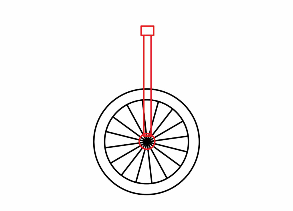 How to draw sitting handle of a unicycle