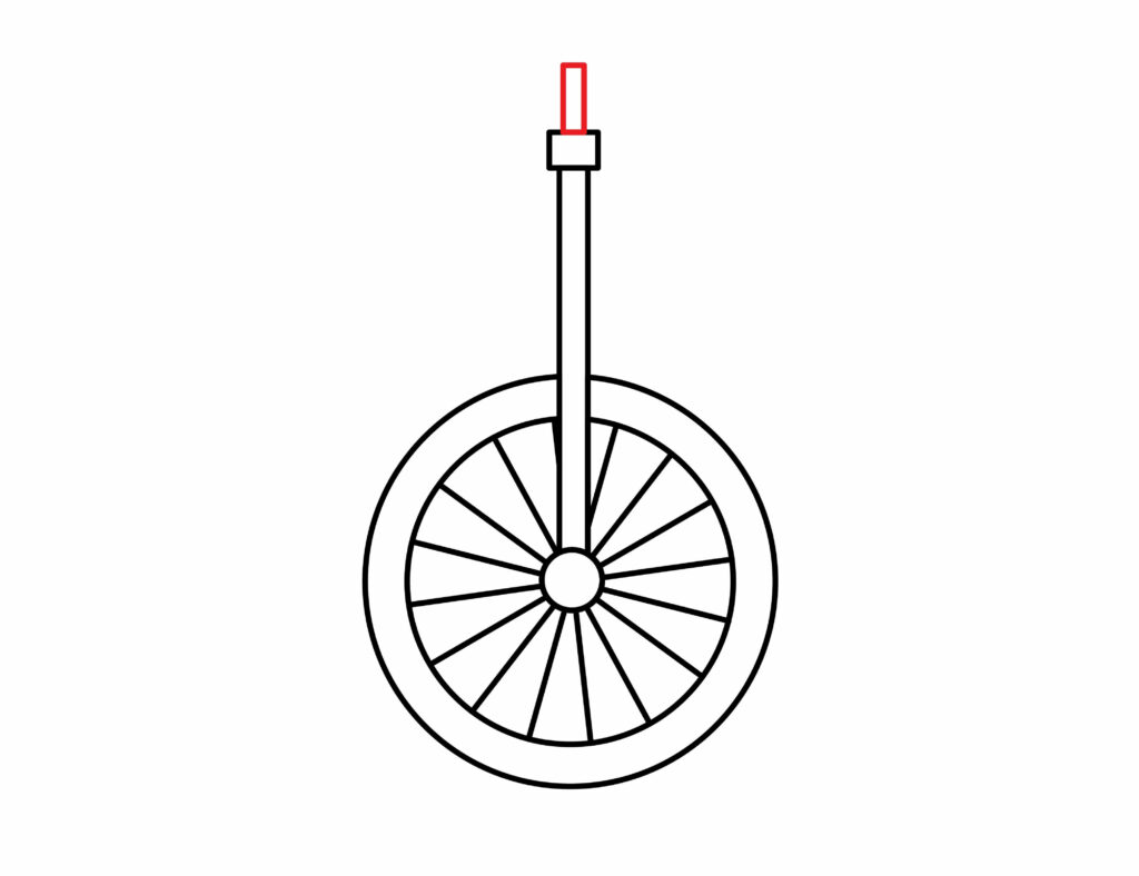 How to draw seat holder of a unicycle
