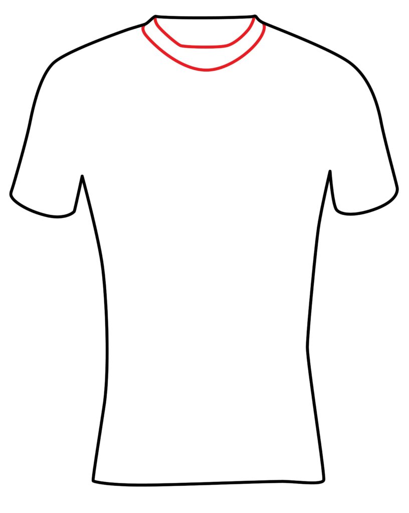 how to draw the neckline of volleyball jersey