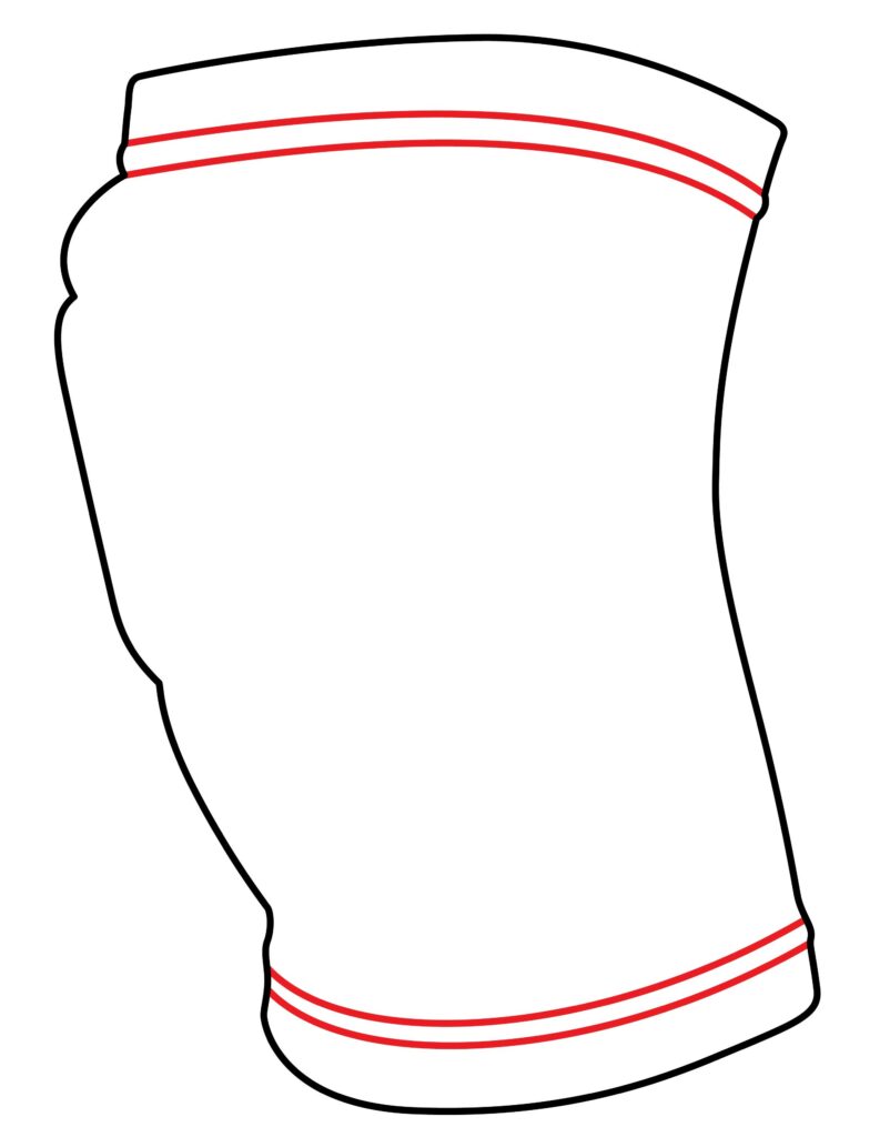 How to draw the volleyball knee pad sewlines