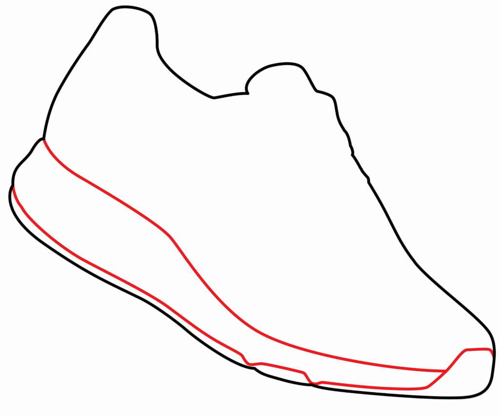 How to draw the sole of the shoe