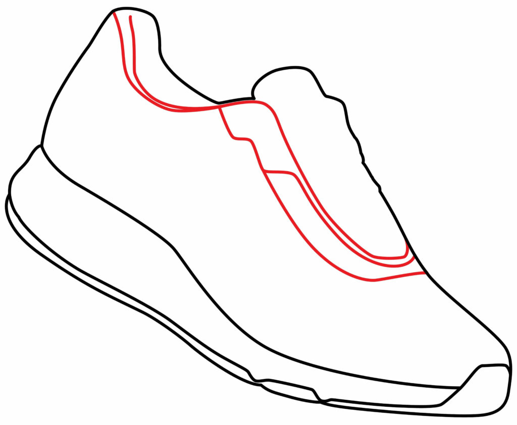 How to draw the topline of the shoe