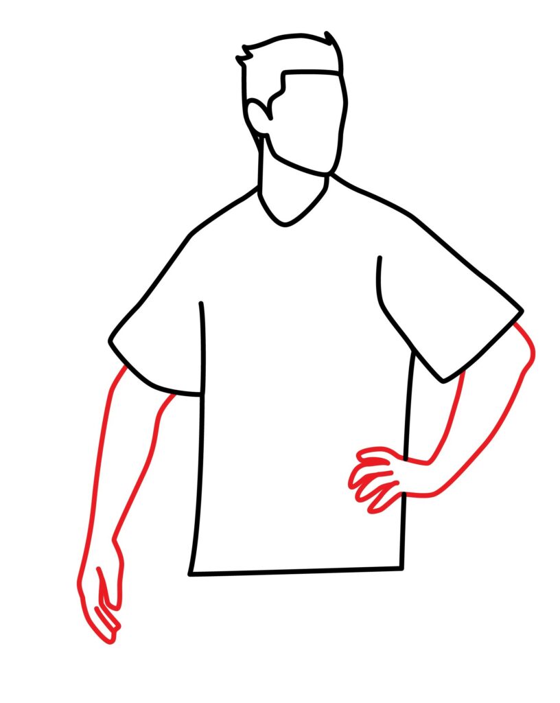 How to draw the hands of volleyball coach