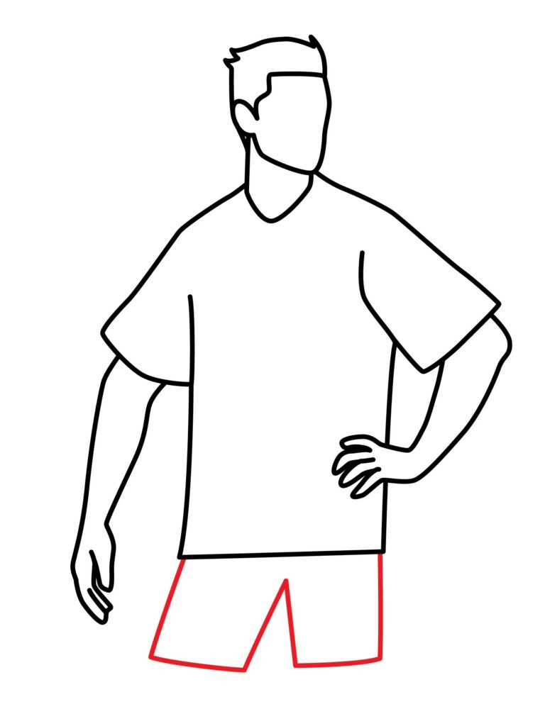 How to draw the shorts of volleyball coach