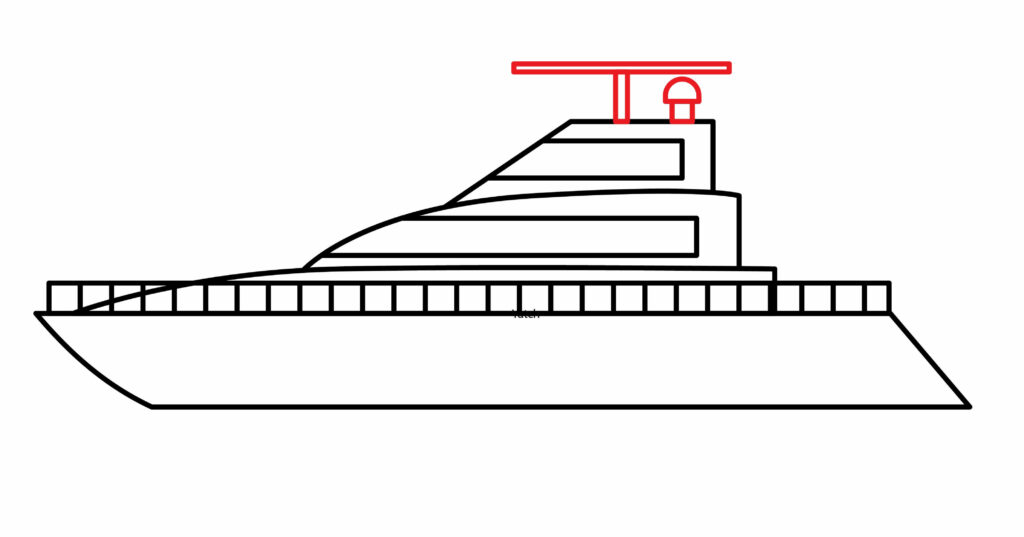 How to draw light and wind tower of a yacht
