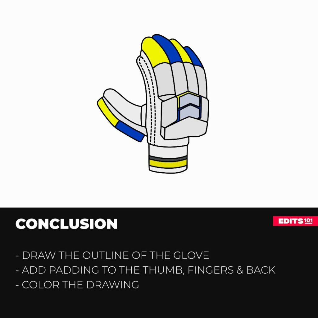 How to Draw a Cricket Hand Glove