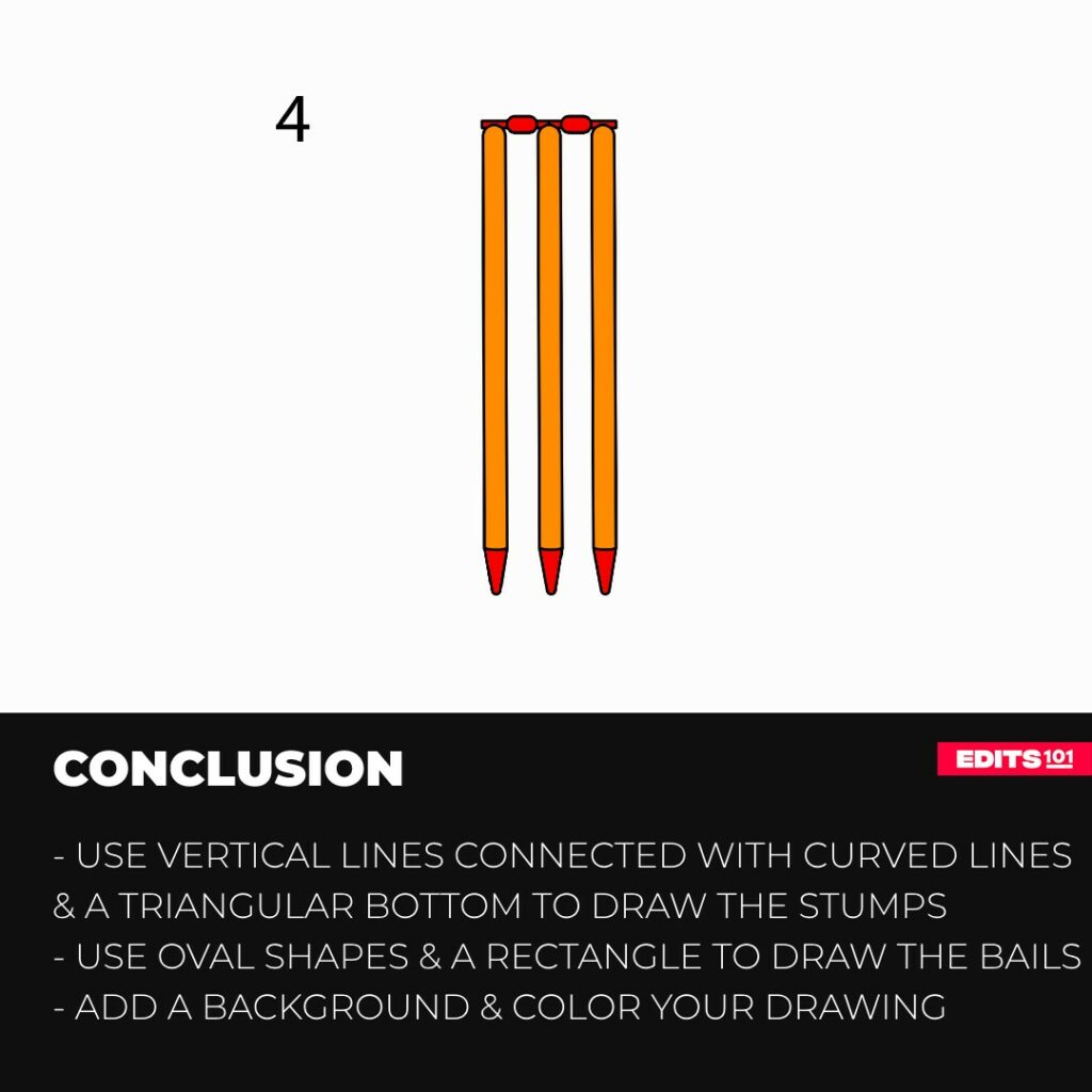 How to Draw Cricket Stumps and Bails