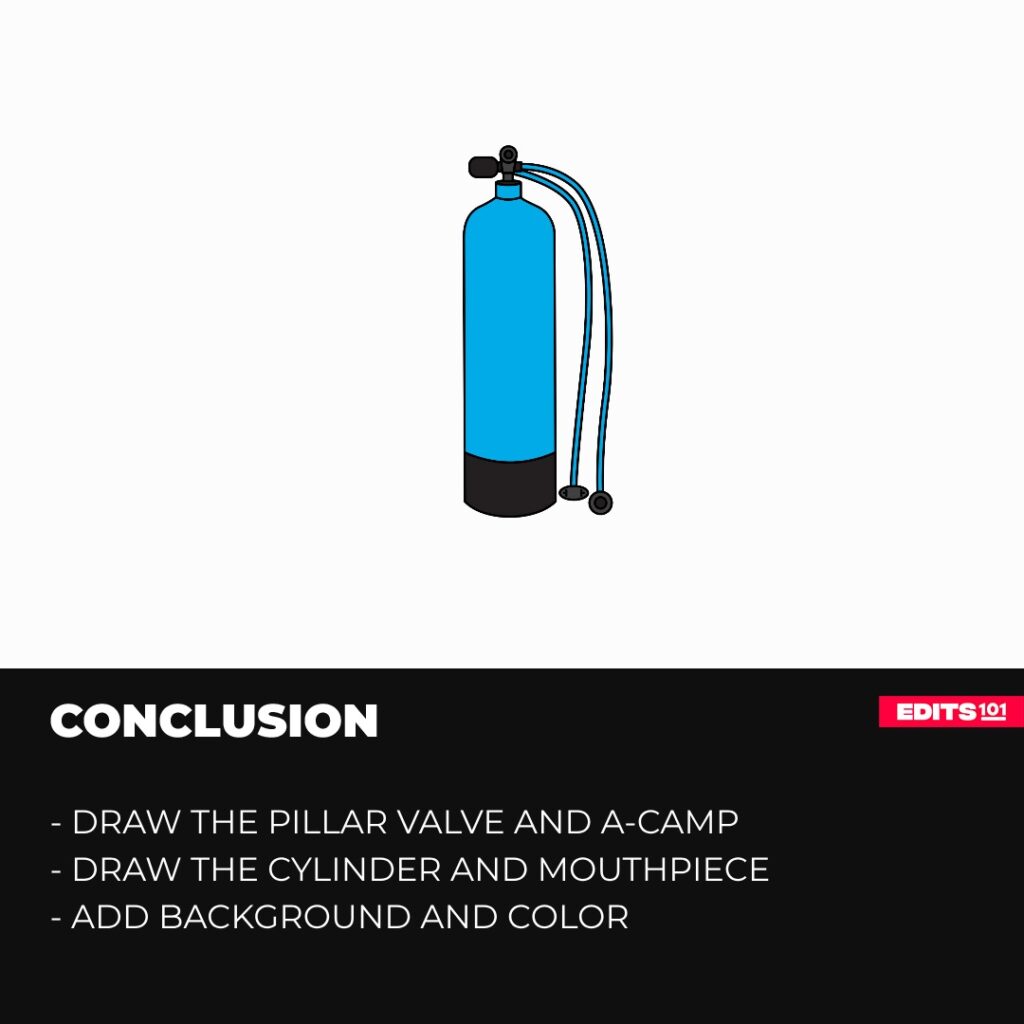 How to draw a scuba tank
