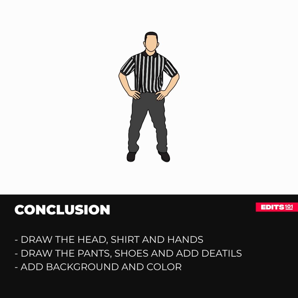 How to draw a wrestling referee