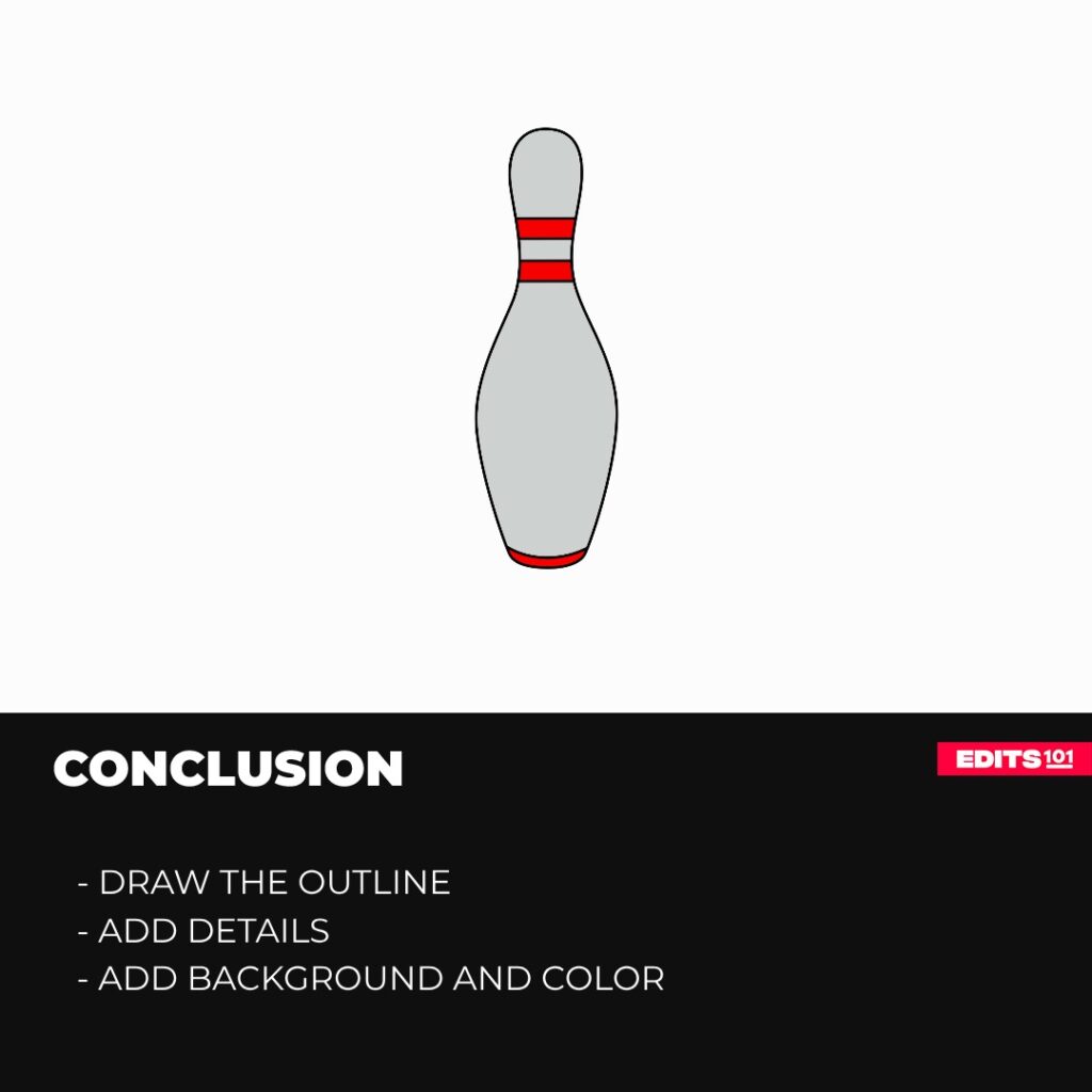 How to draw a bowling pin