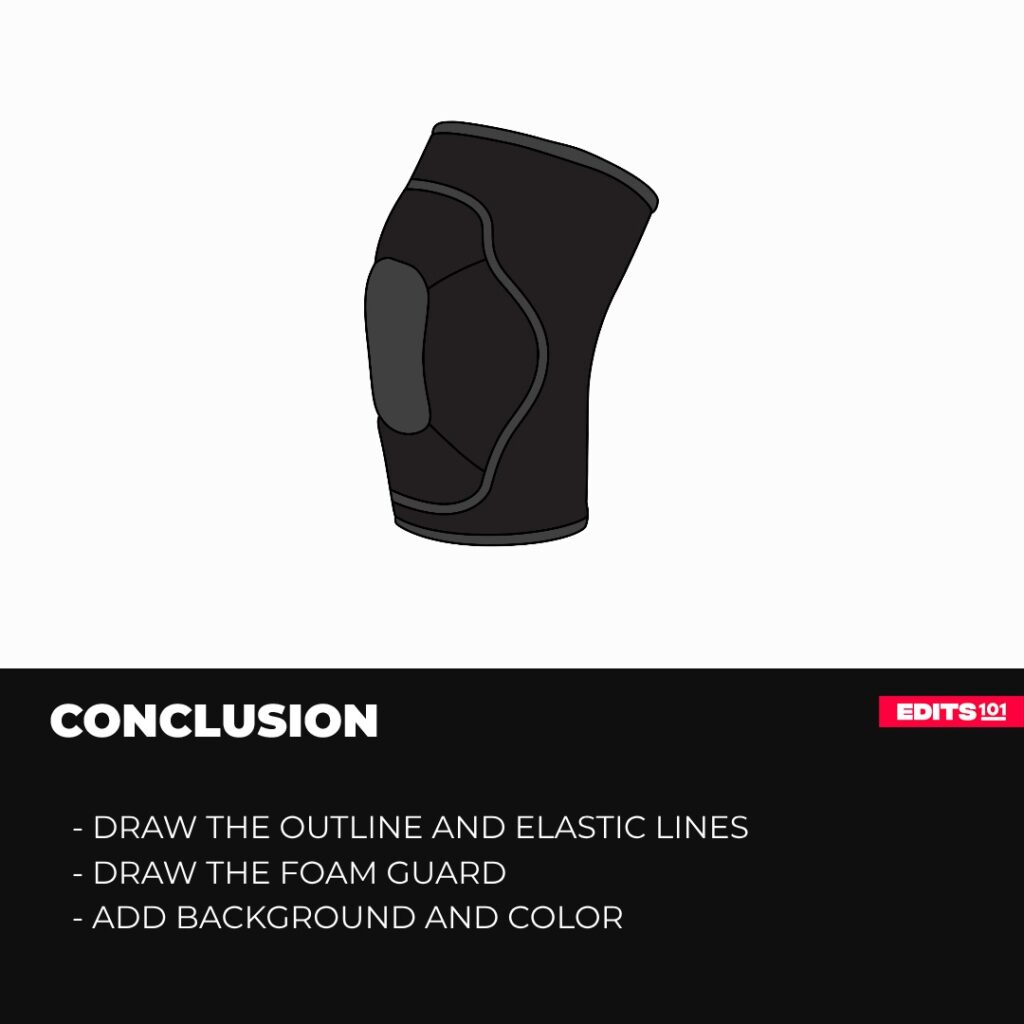 How to draw a wrestling knee pad