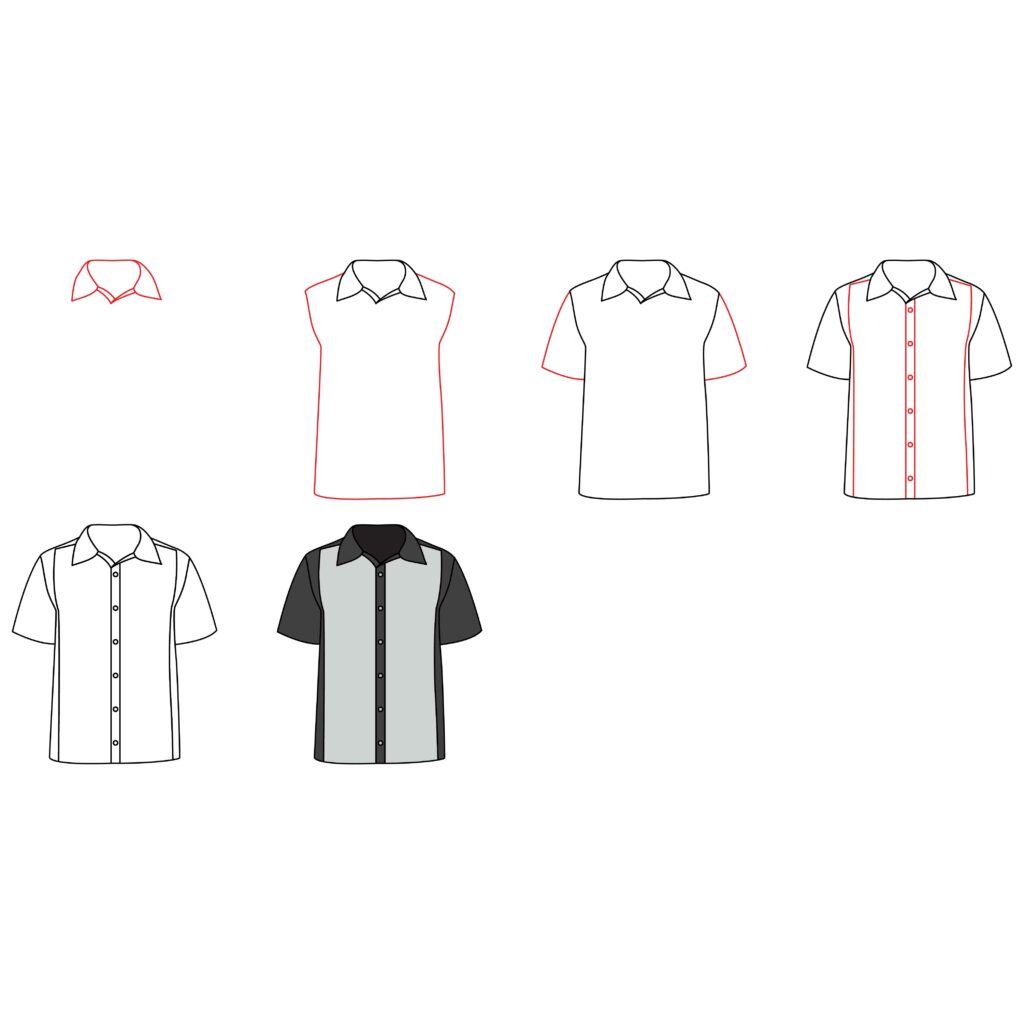 How to draw a bowling shirt