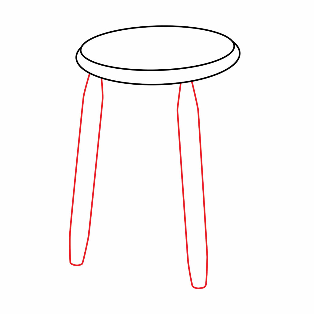 How to Draw the Front Stool Legs
