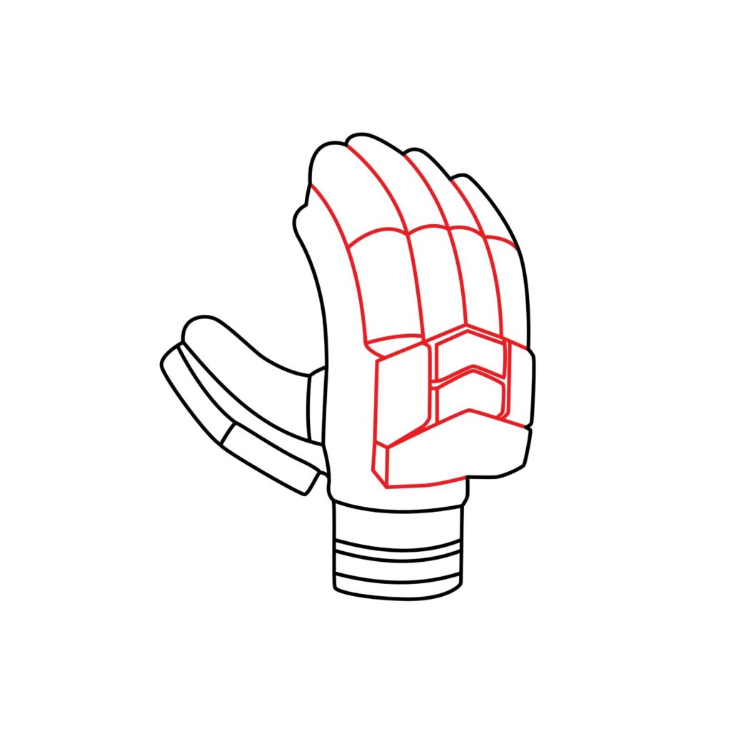 How to Draw a Cricket Hand Glove