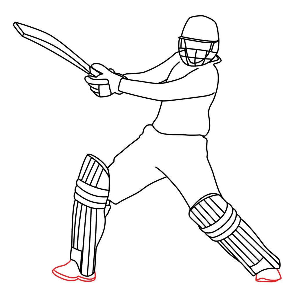 How to Draw a Cricket Player