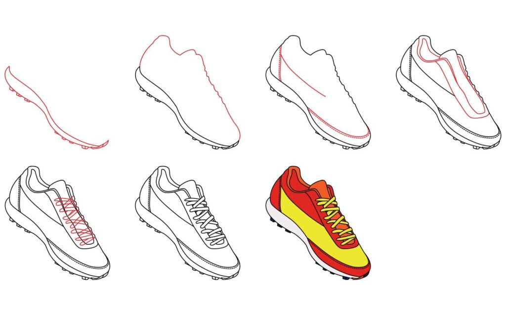 How to Draw a Cricket Shoe