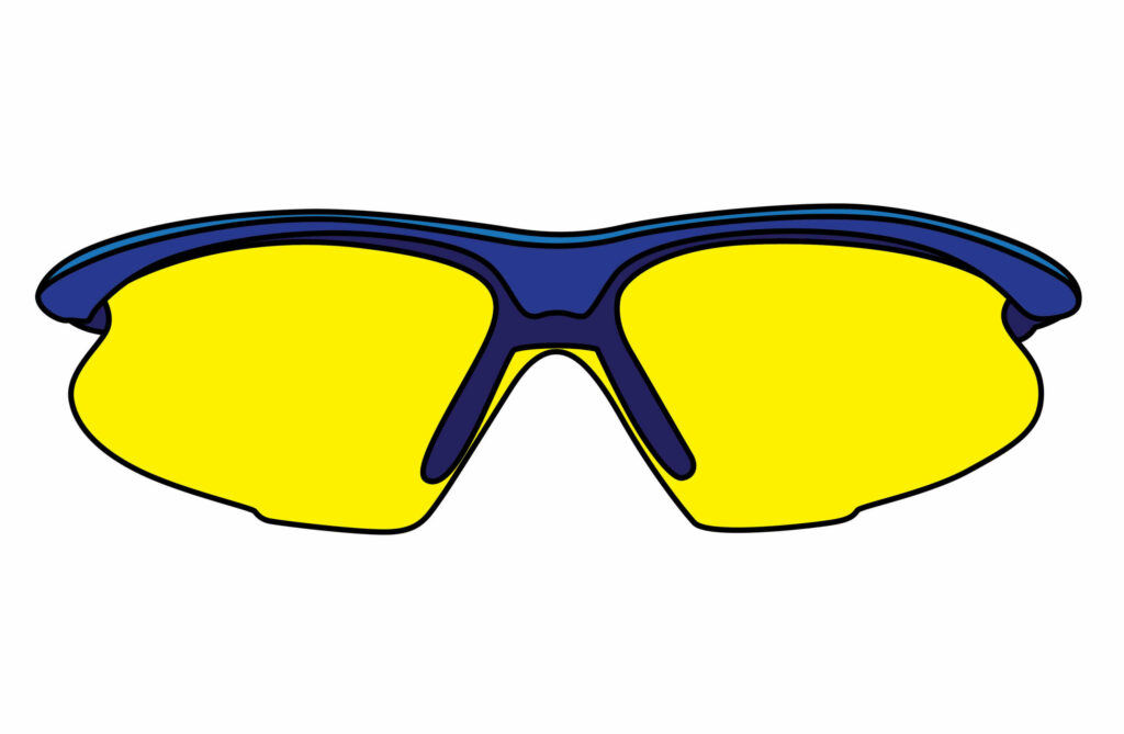 Add color to your cycling sunglasses drawing