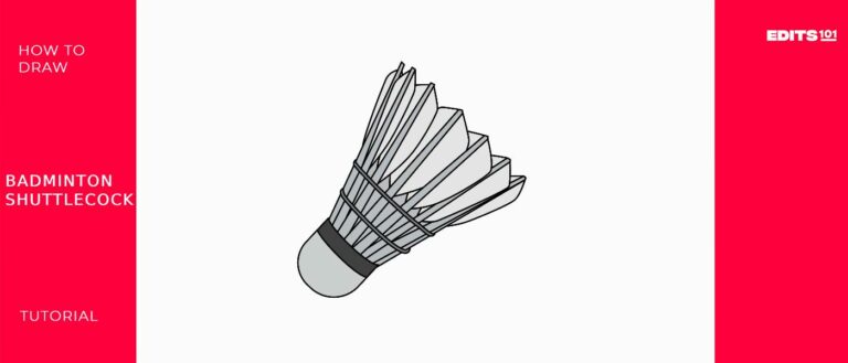 How to Draw a Badminton Shuttlecock | In 6 Steps