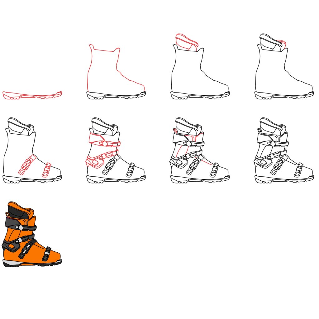 How to Draw Ski Boot