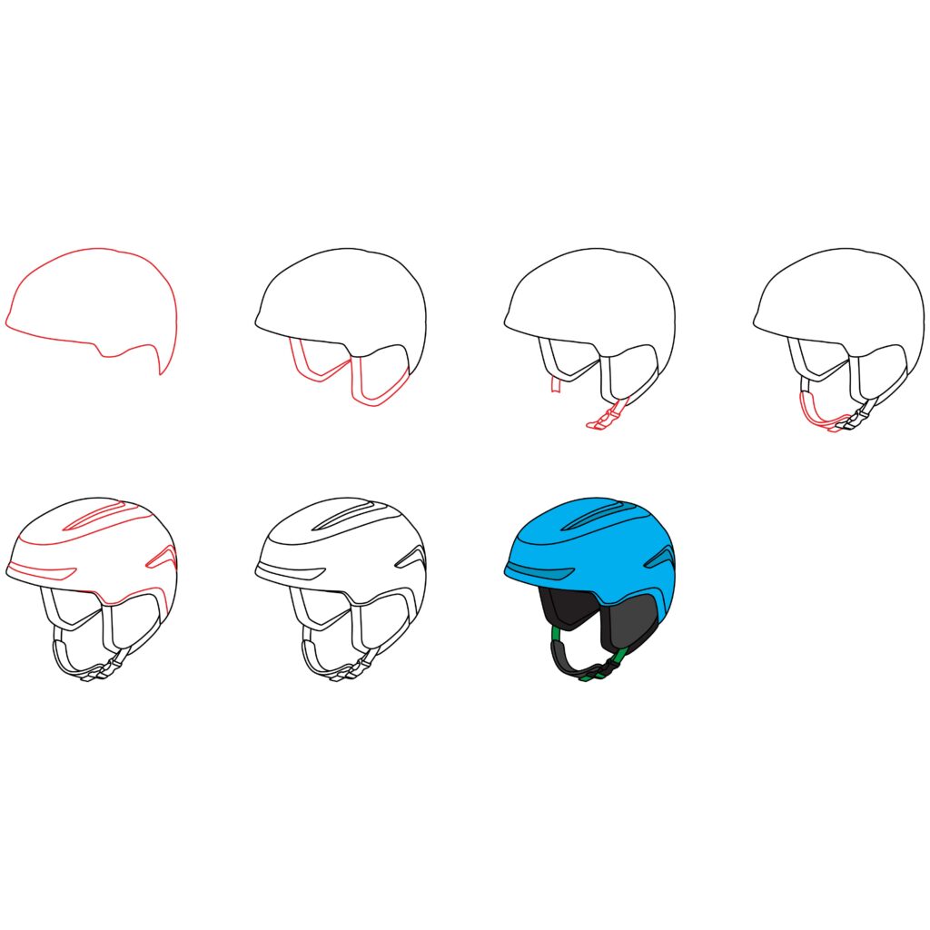 How to Draw a Ski Helmet