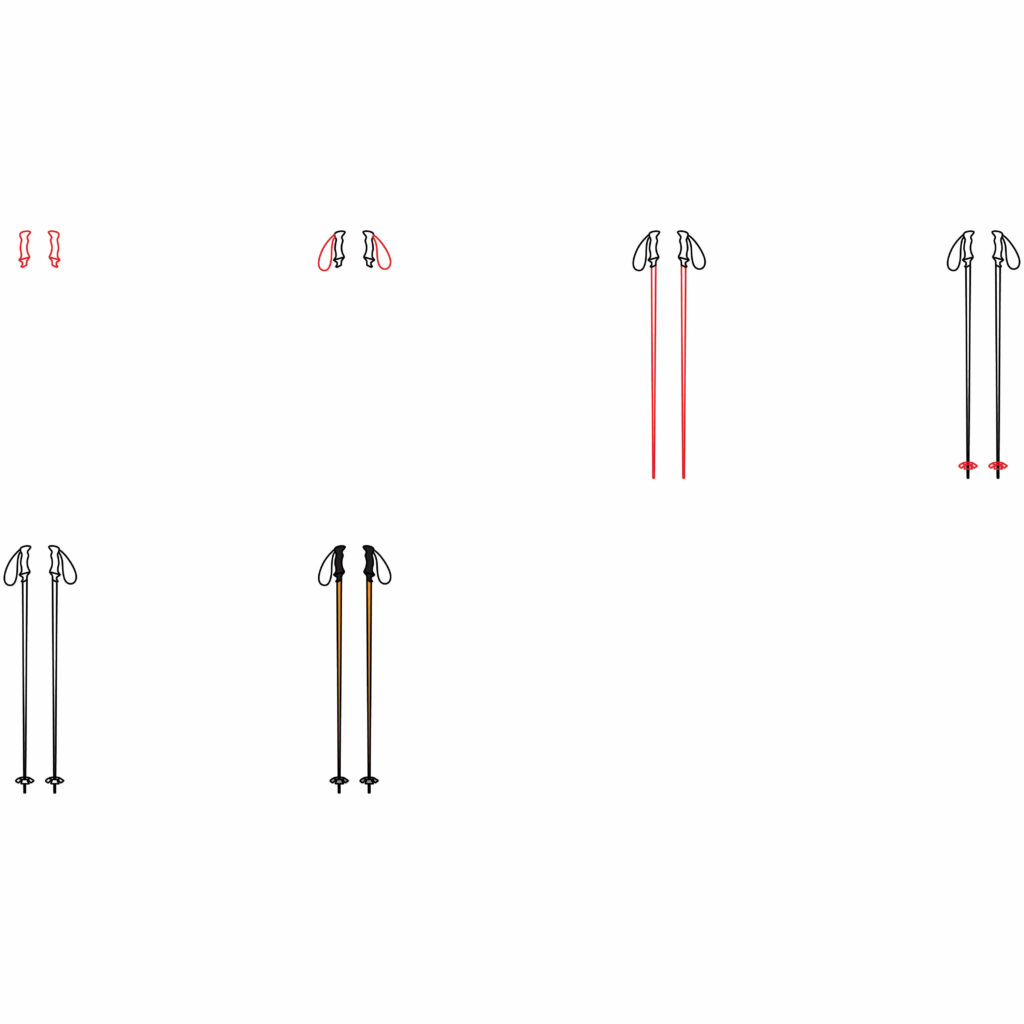 How to Draw A Ski Poles