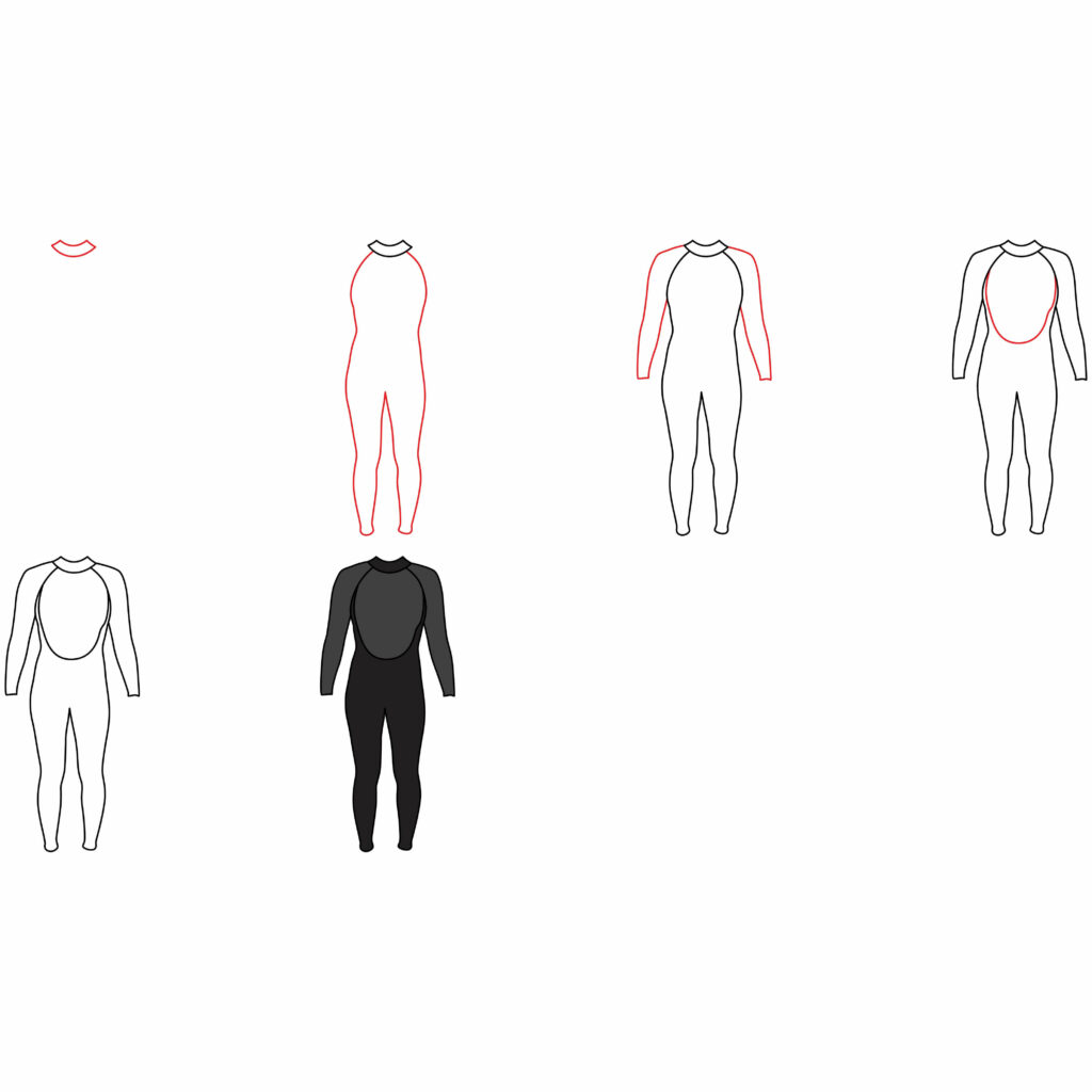 How to Draw a Wetsuit