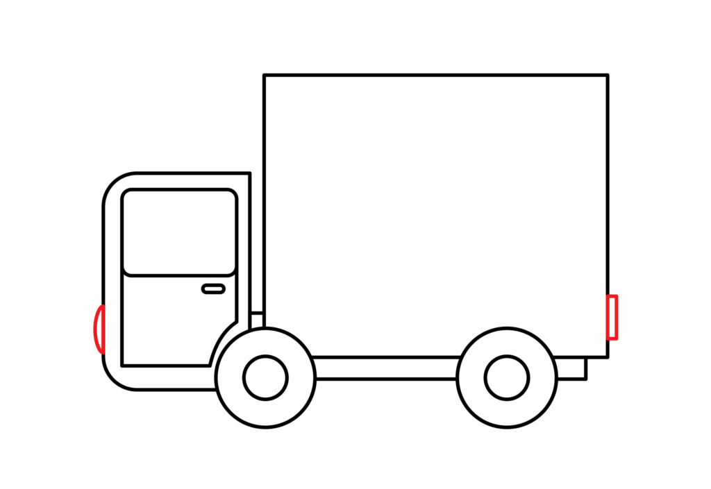 Draw the front and rear lights