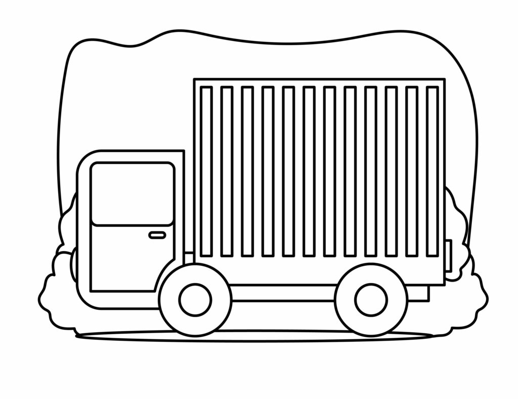 Delivery truck drawing with added background