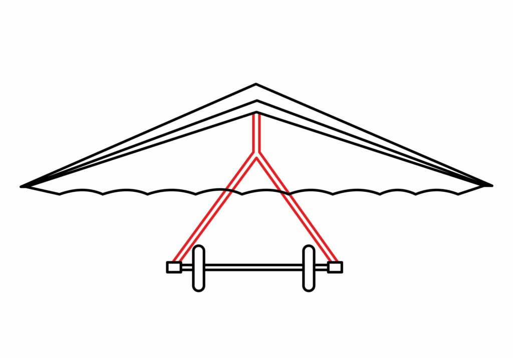 how to draw a hang glider