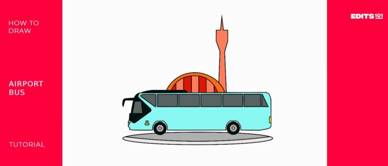how to draw an airport bus