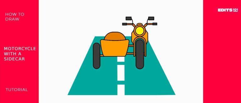 How To Draw A Motorcycle With A Sidecar | In 10 Steps