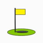 how to draw a golf hole and flag