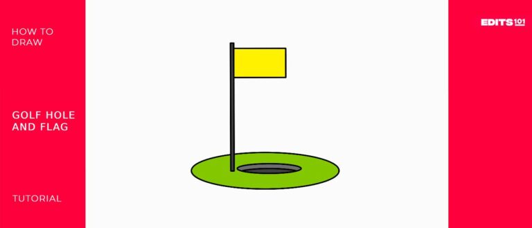how to draw a golf hole and flag